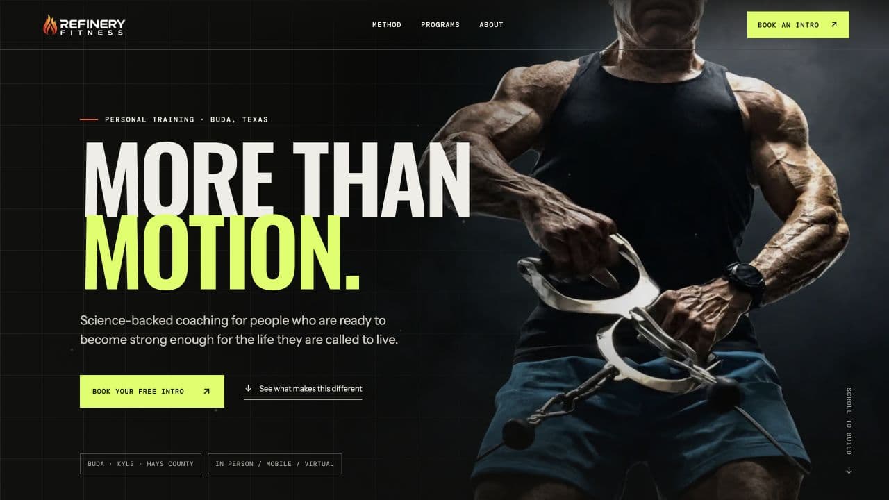 Refinery Fitness website